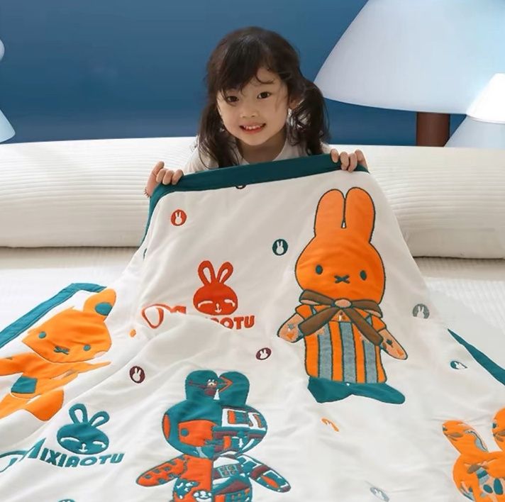 ガーゼケット 恐竜柄子供用綿素材ガーゼケット