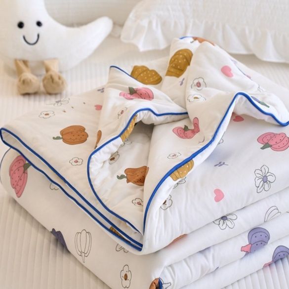 ガーゼケット 綿 可愛い野菜柄純綿ガーゼケット