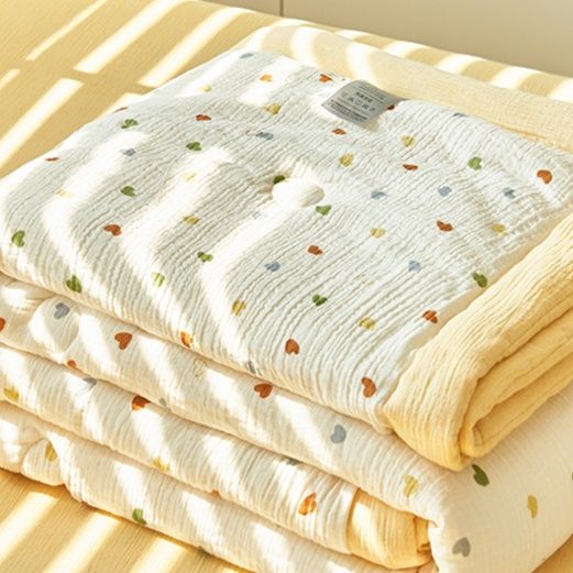 ガーゼケット 綿 水玉模様の純綿六重織りガーゼケット