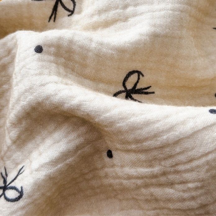 ガーゼケット 綿 可愛いりぼん柄純綿ガーゼケット