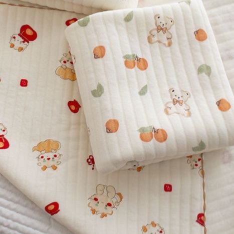 ガーゼケット 綿　可愛い動物柄綿素材ガーゼケット