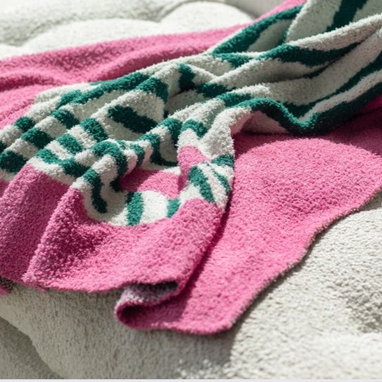 ガーゼケット 花柄縞模様綿ガーゼケット