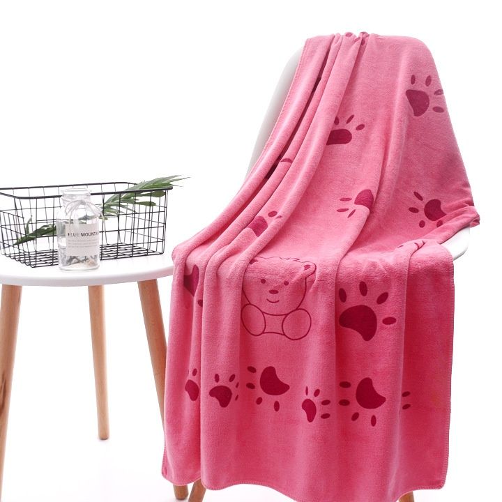 ガーゼケット かわいい熊と肉球柄綿素材ガーゼケット