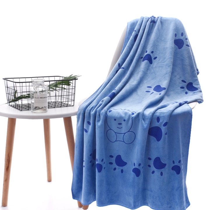 ガーゼケット かわいい熊と肉球柄綿素材ガーゼケット