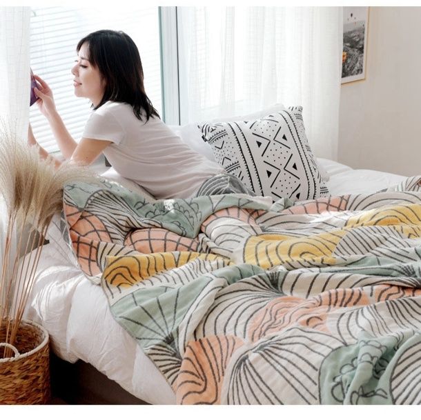 ガーゼケット 花火模様の六重ガーゼケットシングルサイズ