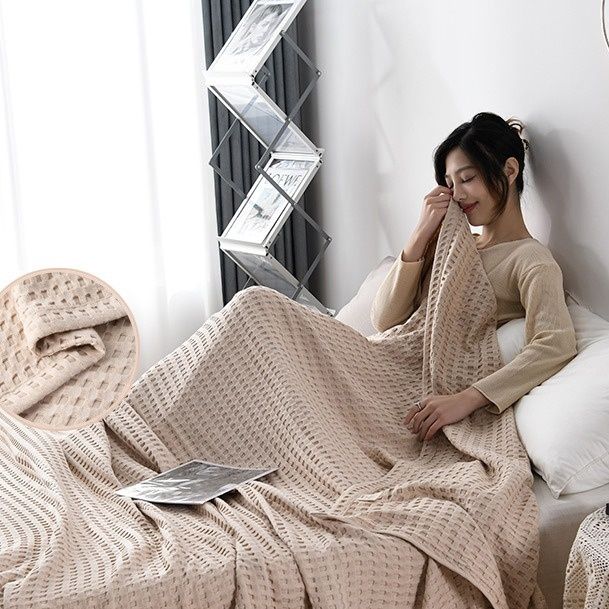 ガーゼケット 全綿華夫格織り吸湿透気性シングルガーゼケット