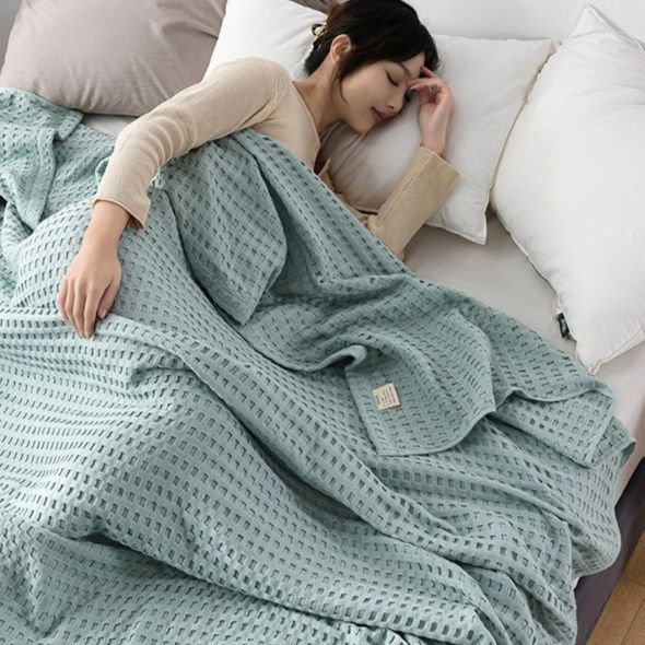 ガーゼケット 全綿華夫格織り吸湿透気性シングルガーゼケット