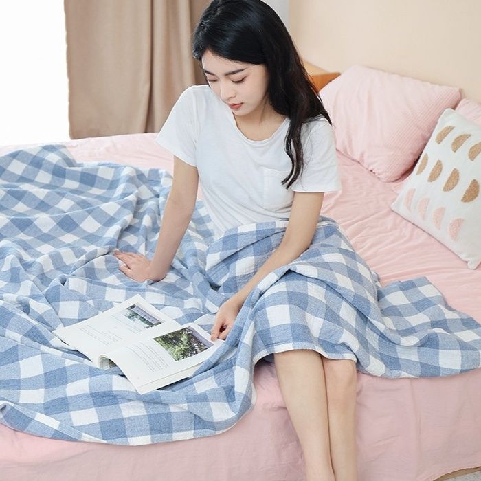 ガーゼケット 三層織りチェック柄ガーゼケット ダブルサイズ