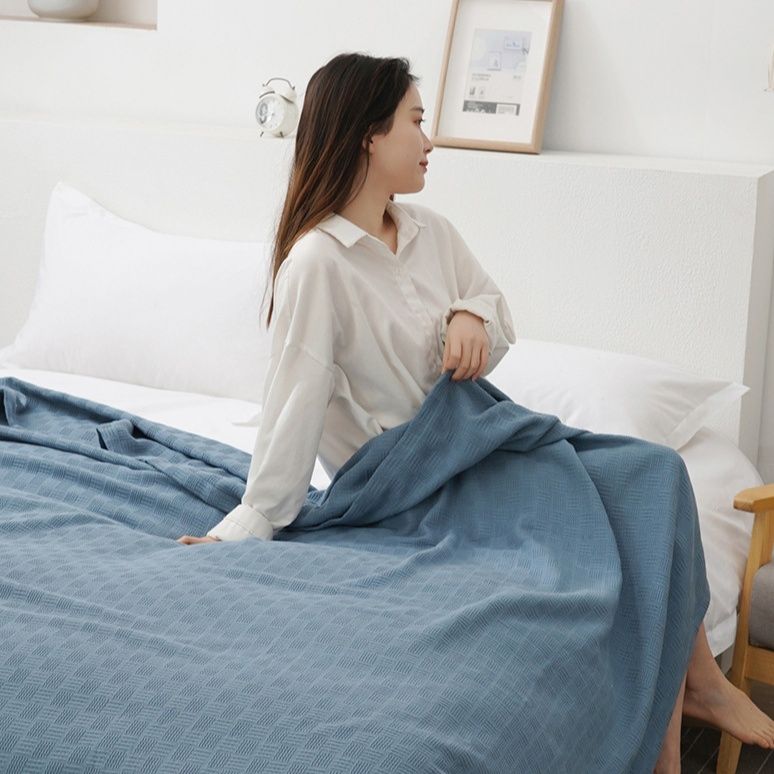 ガーゼケット 格子織り柄 綿百パーセント六重ガーゼケット ダブルサイズ