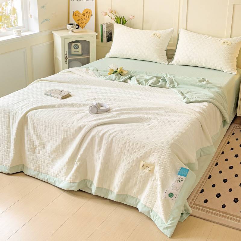 ガーゼケット 綿 天然綿百パーセント編み織り模様四季通用薄掛け布団