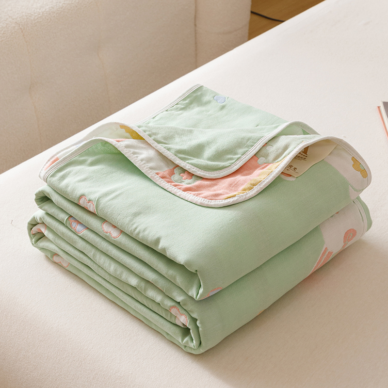 優美刺繍の六重ガーゼケット