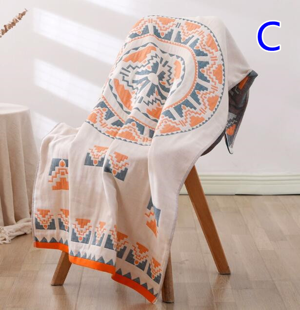 ガーゼケット 綿 100% 北欧柄 4層ガーゼ バスタオル