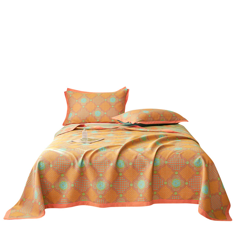 ガーゼケット 幾何学模様が美しい多層織りダブルサイズガーゼケット