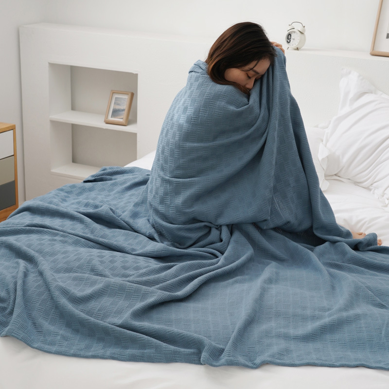 ガーゼケット 格子織り柄 綿百パーセント六重ガーゼケット ダブルサイズ