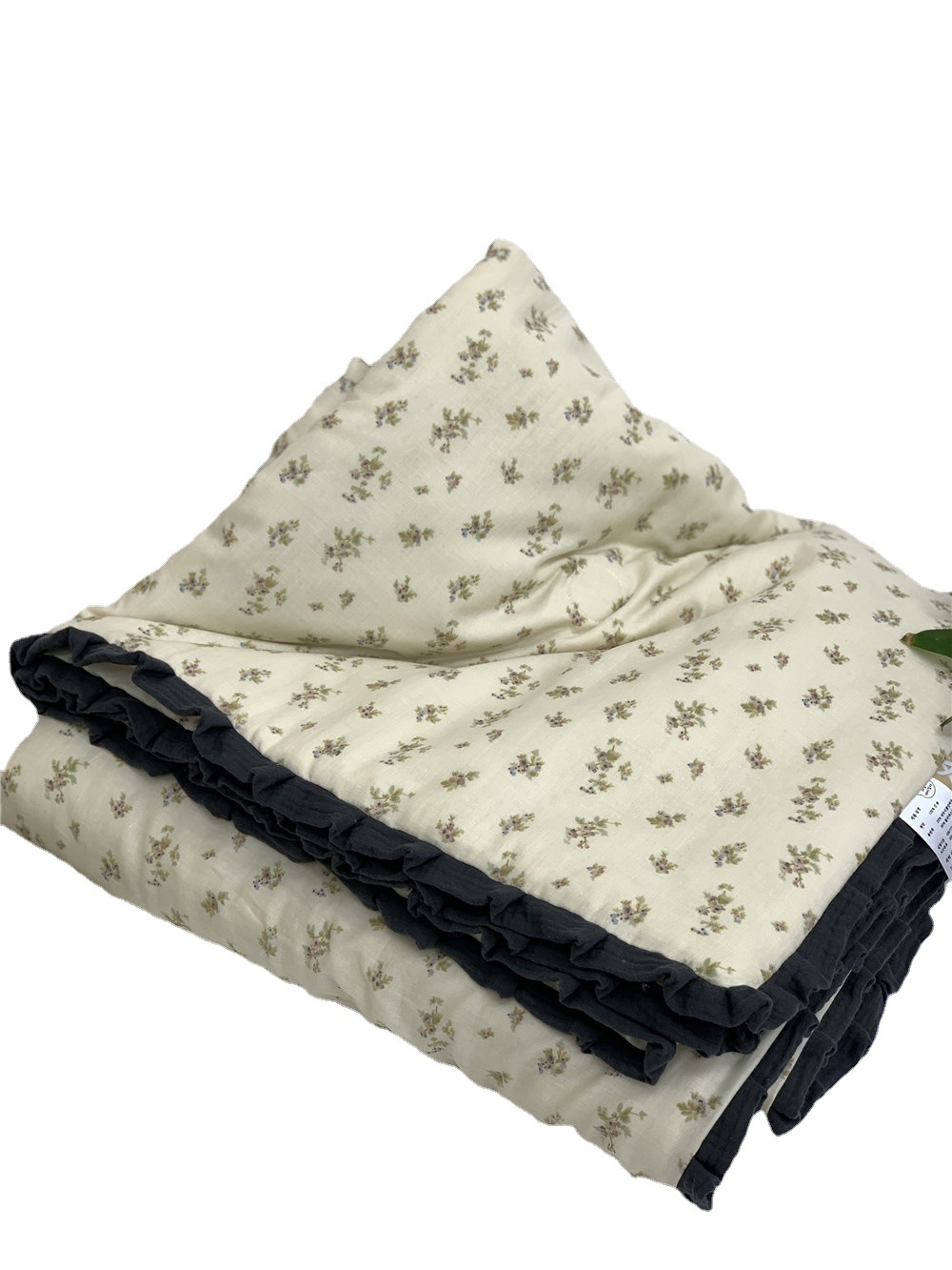 ガーゼケット 綿 小花とうさぎ柄綿百パーセントガーゼケット