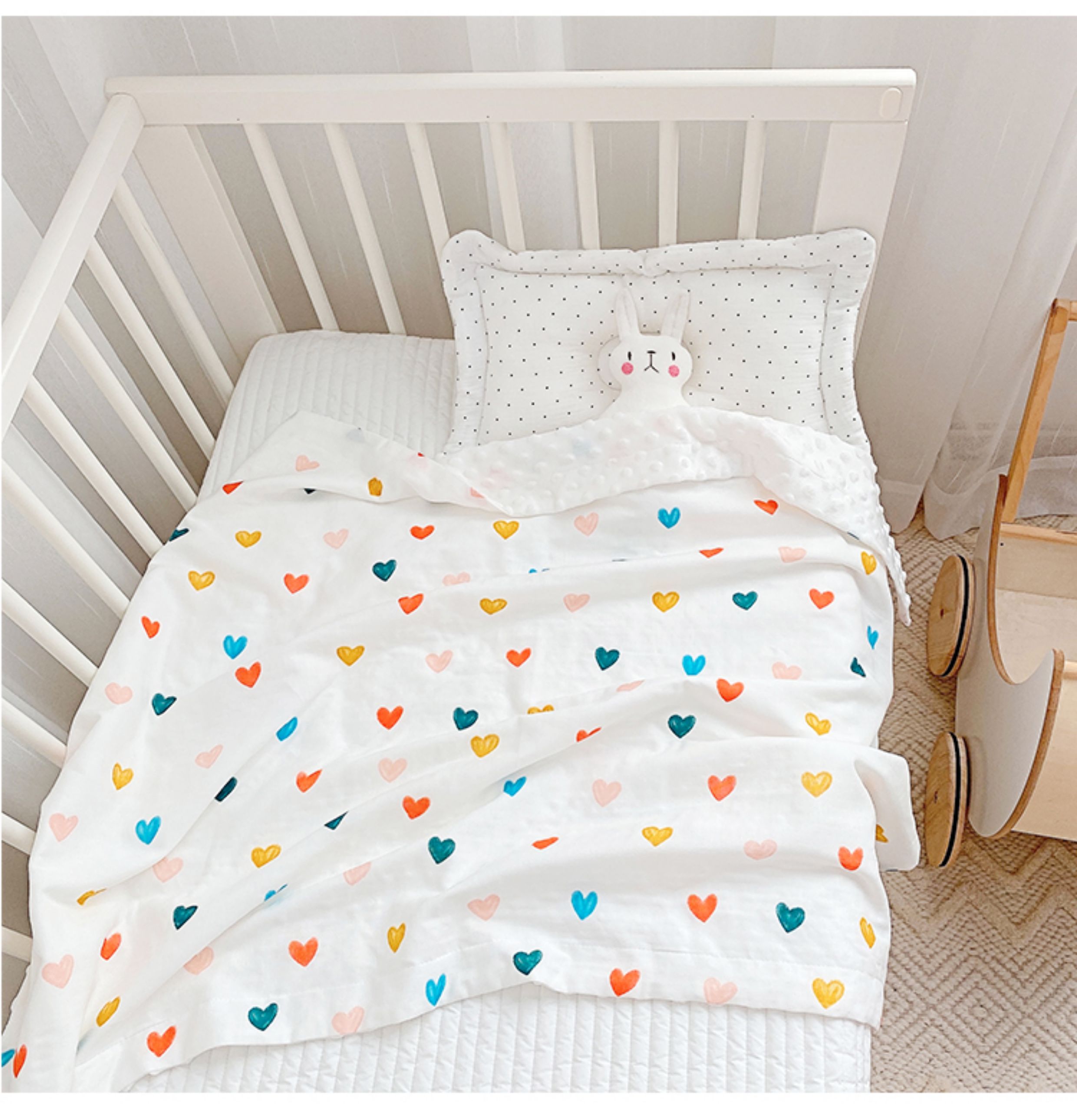 ガーゼケット 動物やハートの可愛い柄綿ガーゼケット