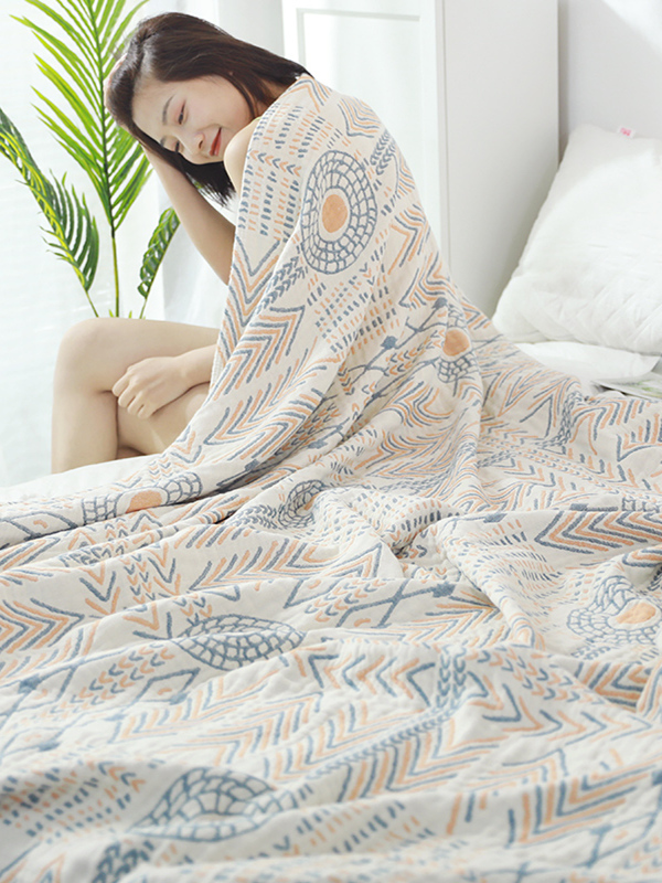  やさしい眠りの民族模様ガーゼケット