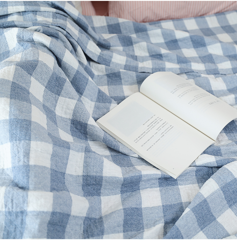 ガーゼケット 三層織りチェック柄ガーゼケット ダブルサイズ