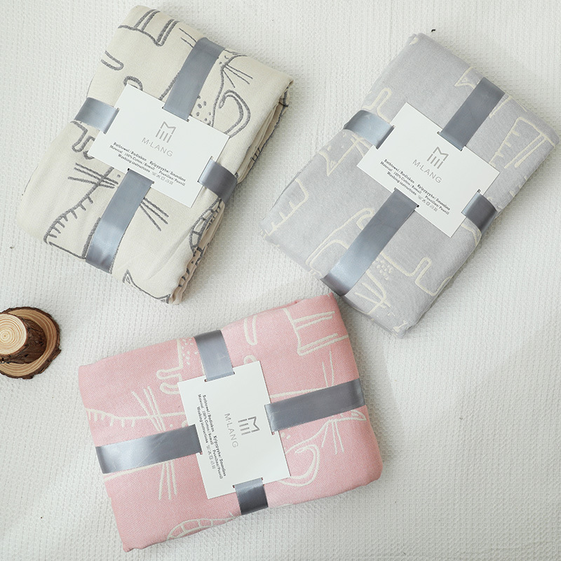 ガーゼケット 愛らしい猫柄ガーゼケット シングルサイズ