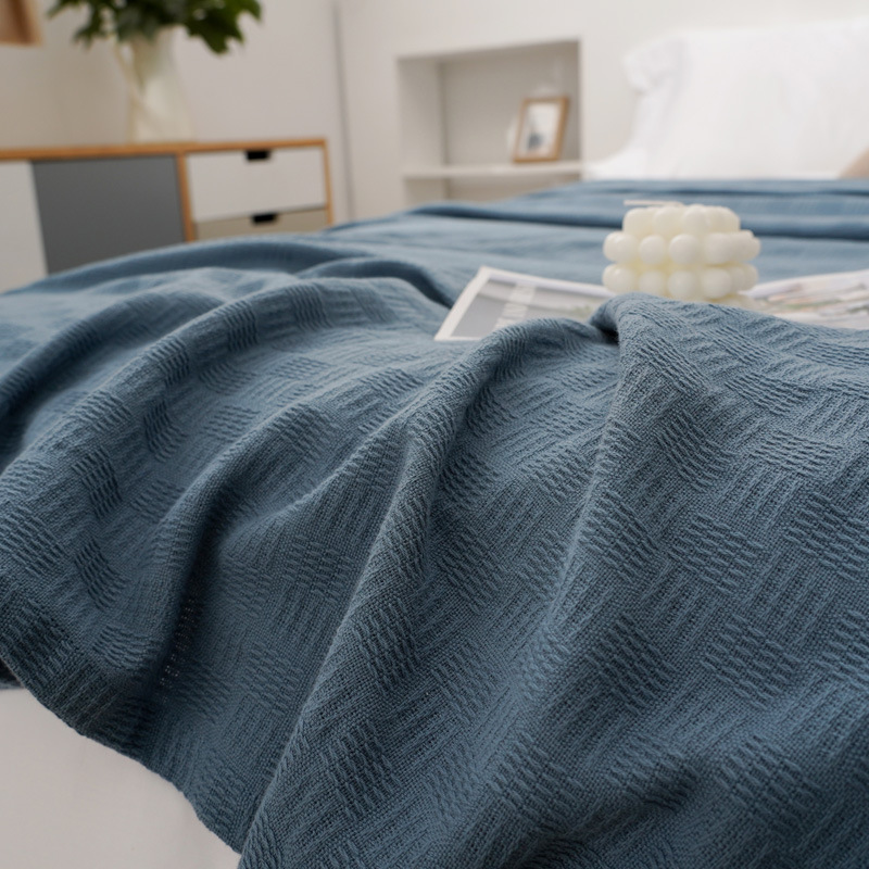 ガーゼケット 格子織り柄 綿百パーセント六重ガーゼケット ダブルサイズ