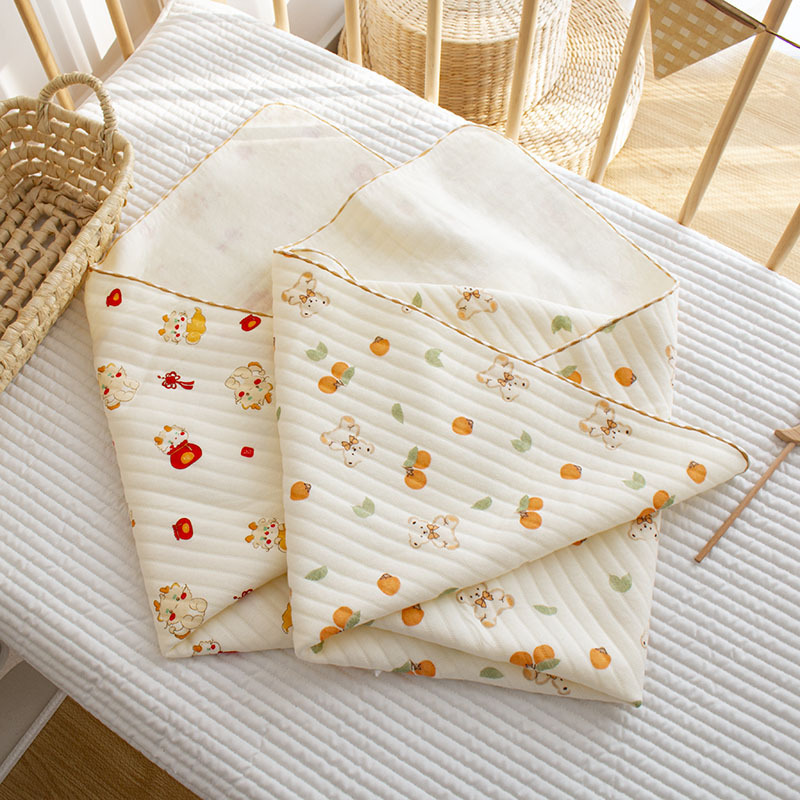 ガーゼケット 綿　可愛い動物柄綿素材ガーゼケット