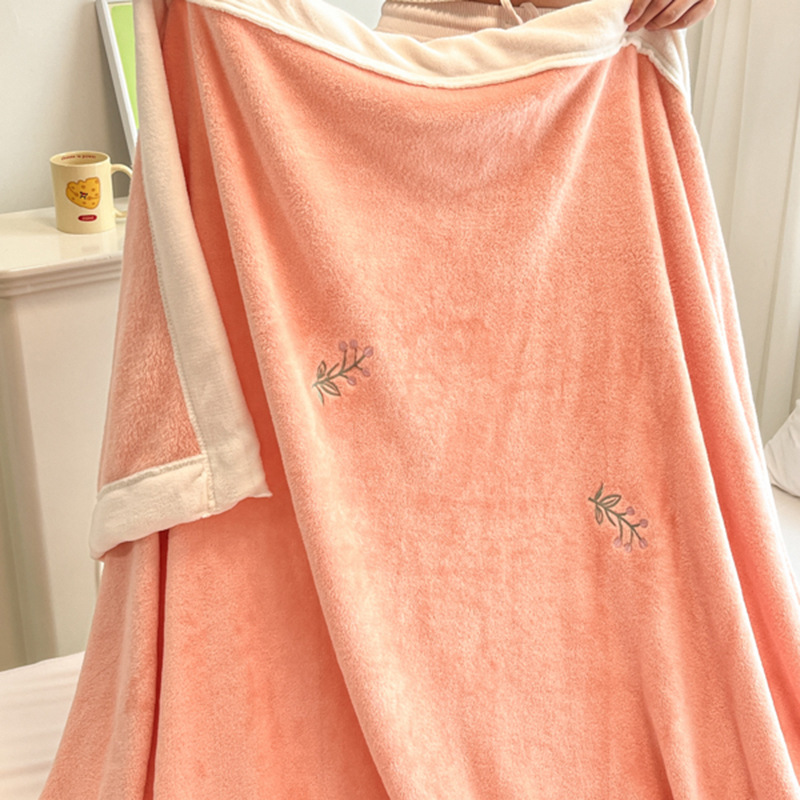 ガーゼケット 天然綿素材小枝刺繍入り多重織りガーゼケット