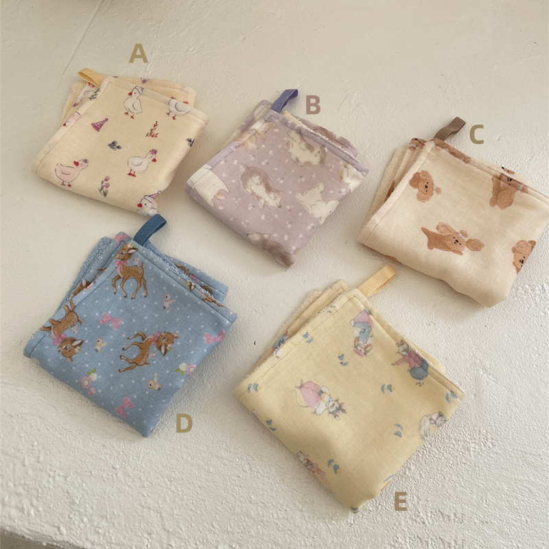 ガーゼケット 綿 二重ガーゼ ベビーハンカチ 動物柄 よだれかけ