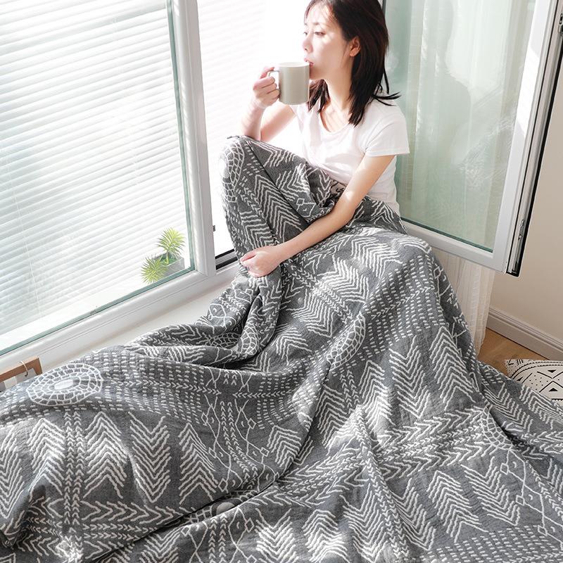  幾何学模様の優美ガーゼケット