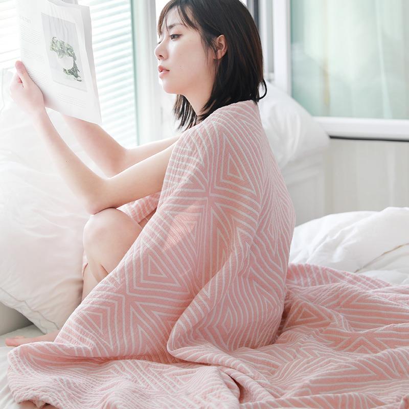  幾何学模様の優しいガーゼケット