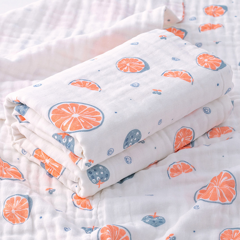 ガーゼケット 綿ユニコーンと果物の夢模様 綿ガーゼケット