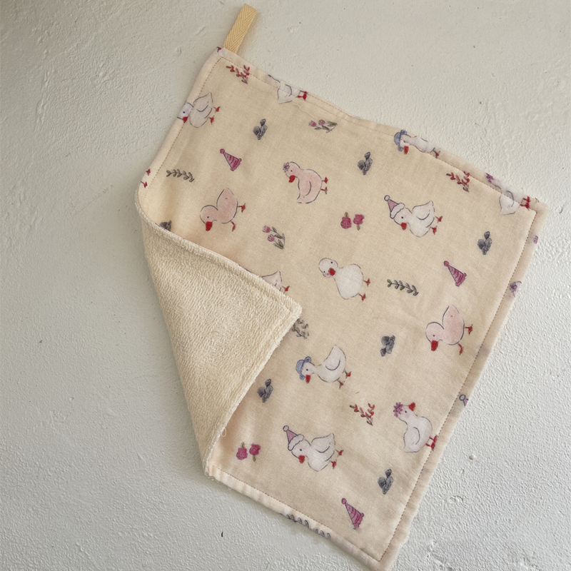 ガーゼケット 綿 二重ガーゼ ベビーハンカチ 動物柄 よだれかけ