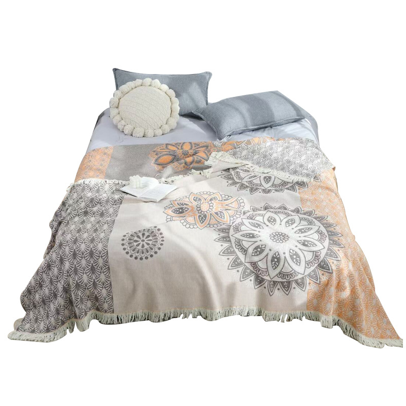 ガーゼケット 幾何学模様のエスニック調ガーゼケット ダブルサイズ