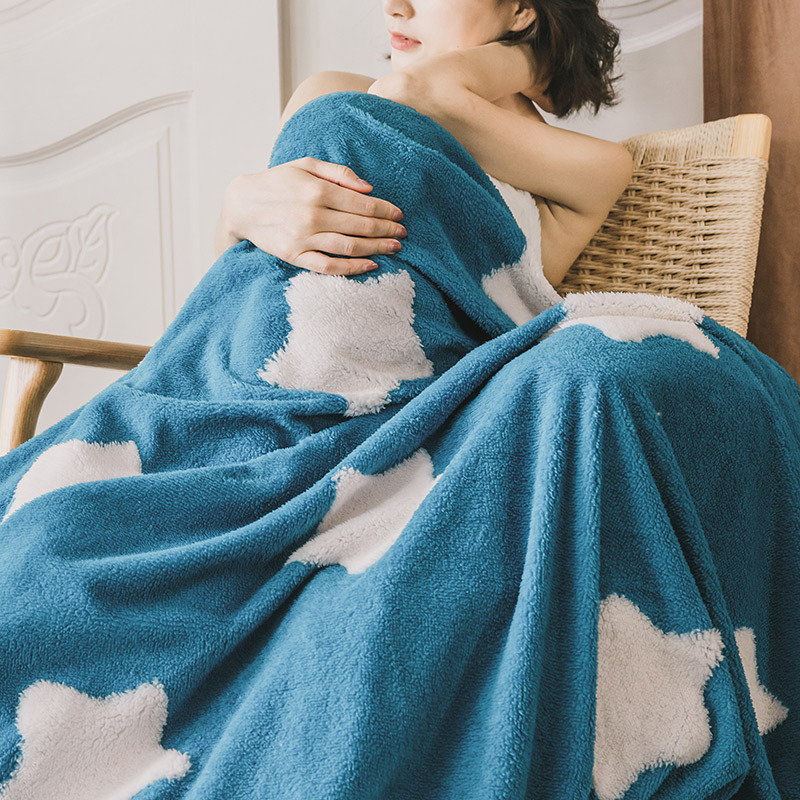 ガーゼケット ふわふわ雲模様綿毛布