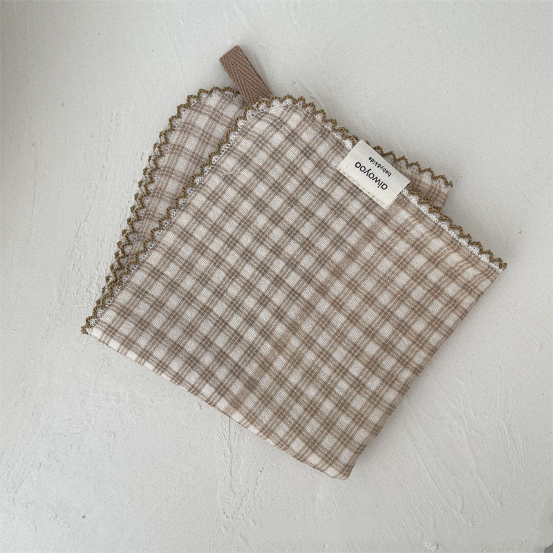ガーゼケット 綿 100%わたガーゼ ベビーハンカチ 花柄格子 柔らか よだれかけ