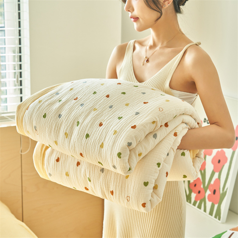 ガーゼケット 綿 水玉模様の純綿六重織りガーゼケット