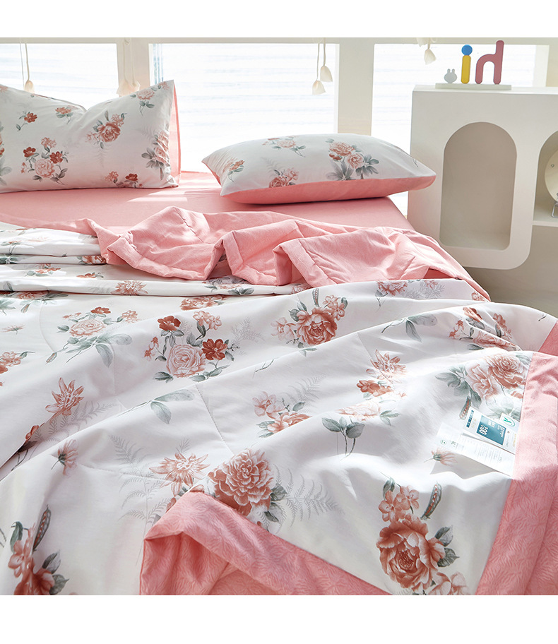 ガーゼケット ダブル 花柄六重織り全綿ガーゼケット