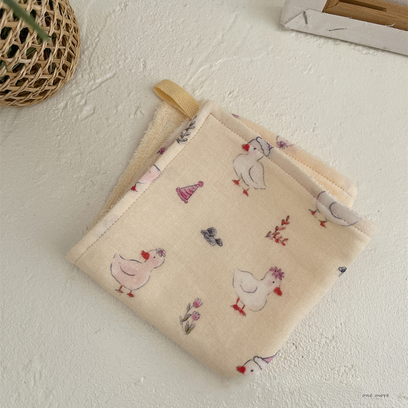 ガーゼケット 綿 二重ガーゼ ベビーハンカチ 動物柄 よだれかけ