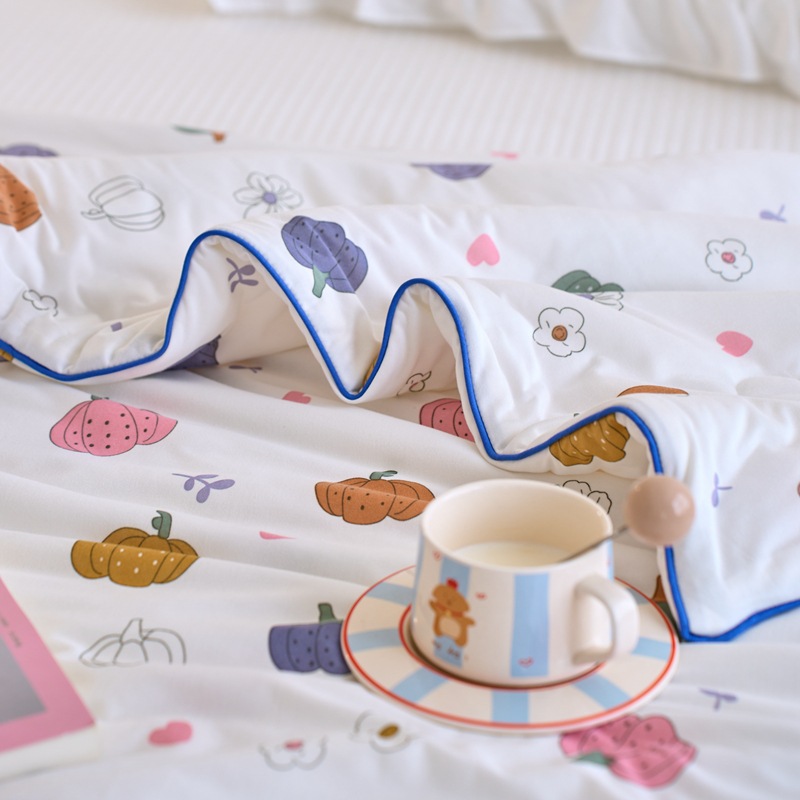 ガーゼケット 綿 可愛い野菜柄純綿ガーゼケット