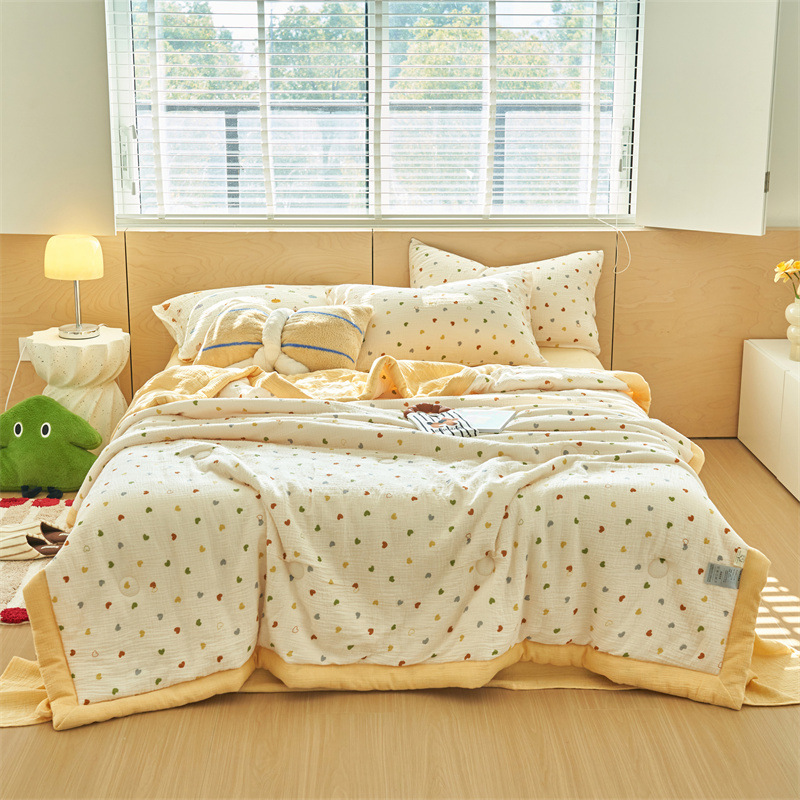 ガーゼケット 綿 水玉模様の純綿六重織りガーゼケット