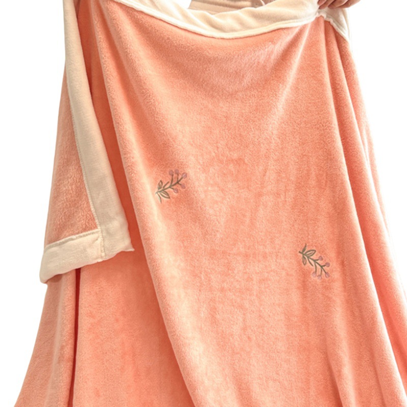 ガーゼケット 天然綿素材小枝刺繍入り多重織りガーゼケット