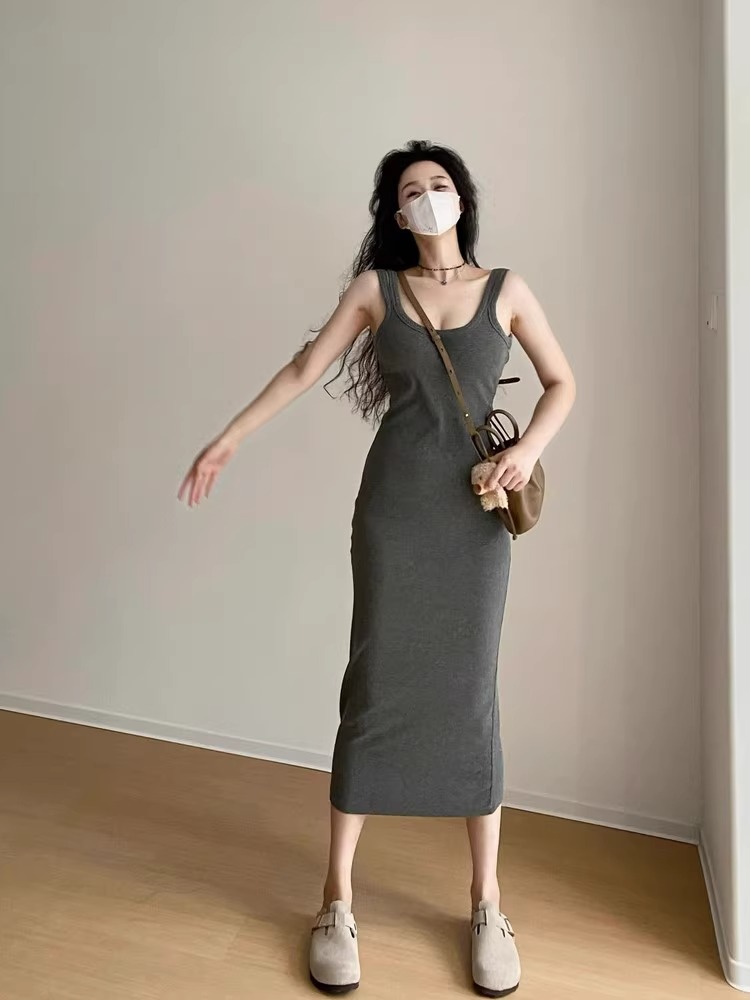 ジレ なめらかタンクロングワンピース