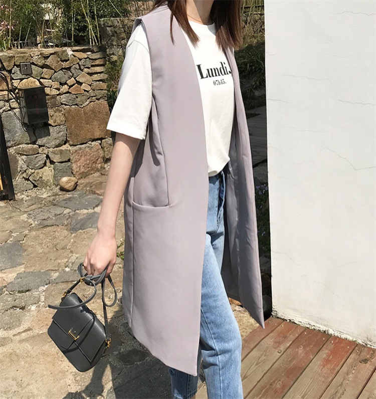 ジレ シンプル美シルエットロングジレ