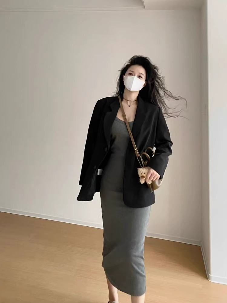 ジレ なめらかタンクロングワンピース