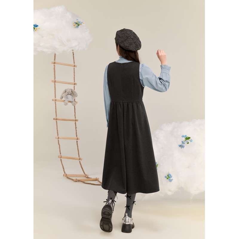 リボン付きジレワンピース