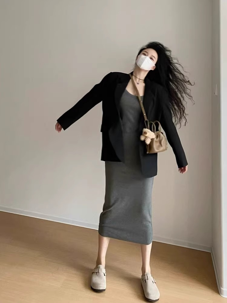 ジレ なめらかタンクロングワンピース