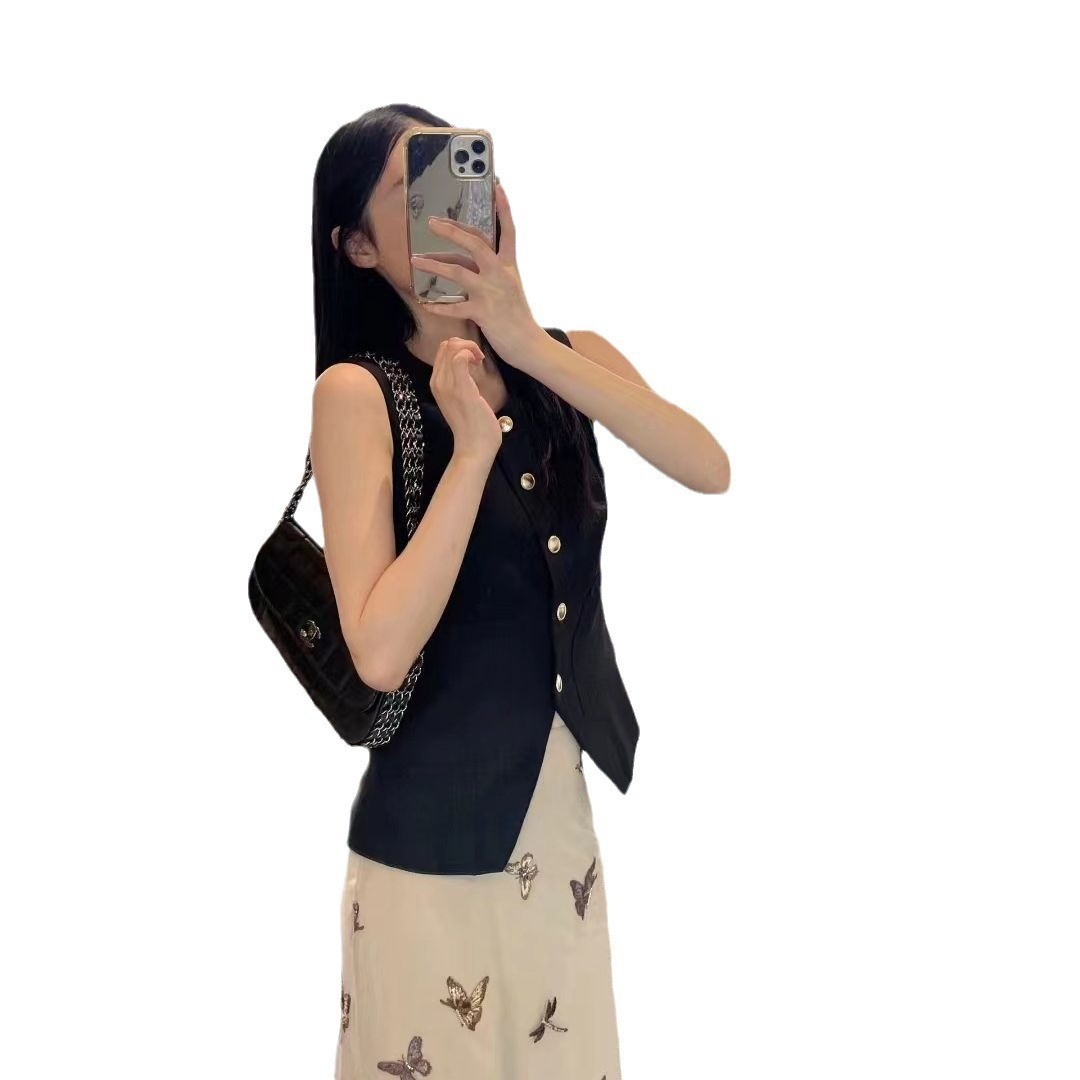 ジレ クラシック金ボタンベスト