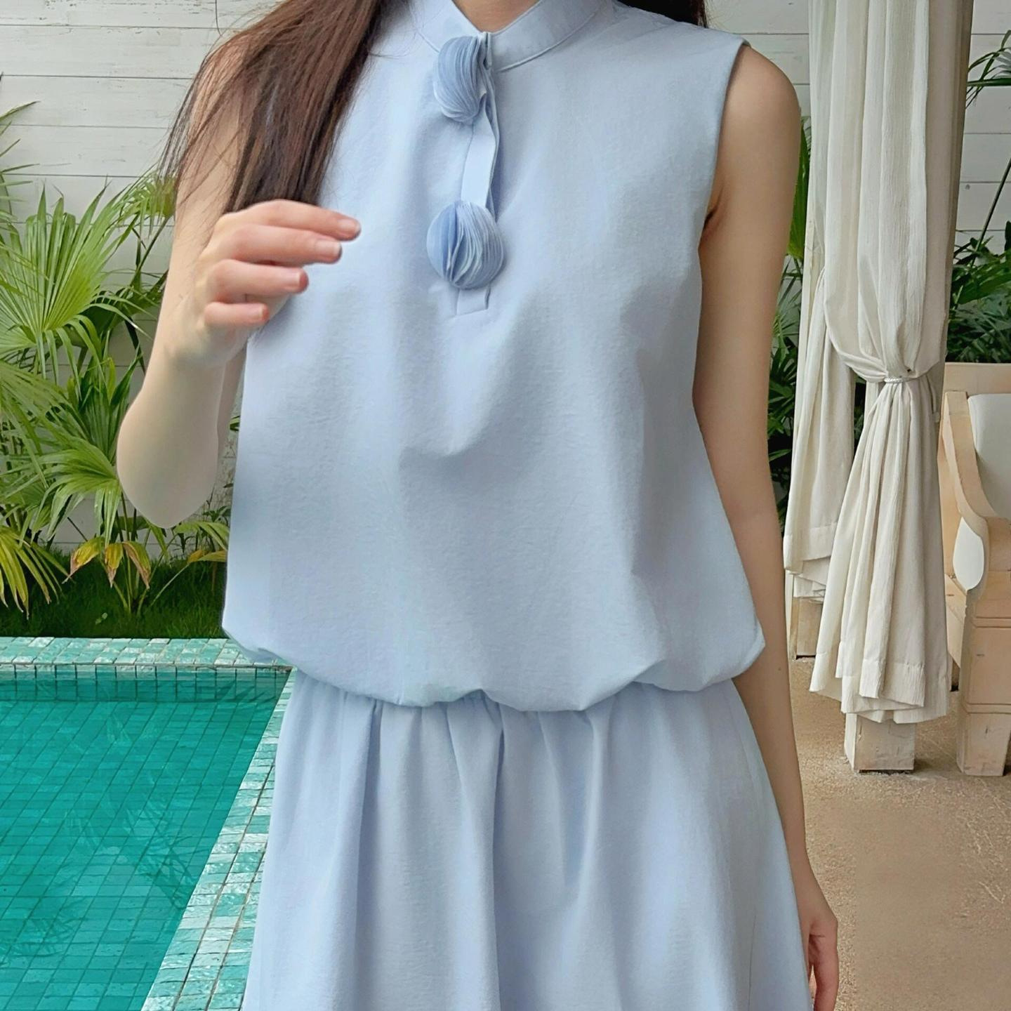 ジレ 優美立体飾りノースリーブジレセット