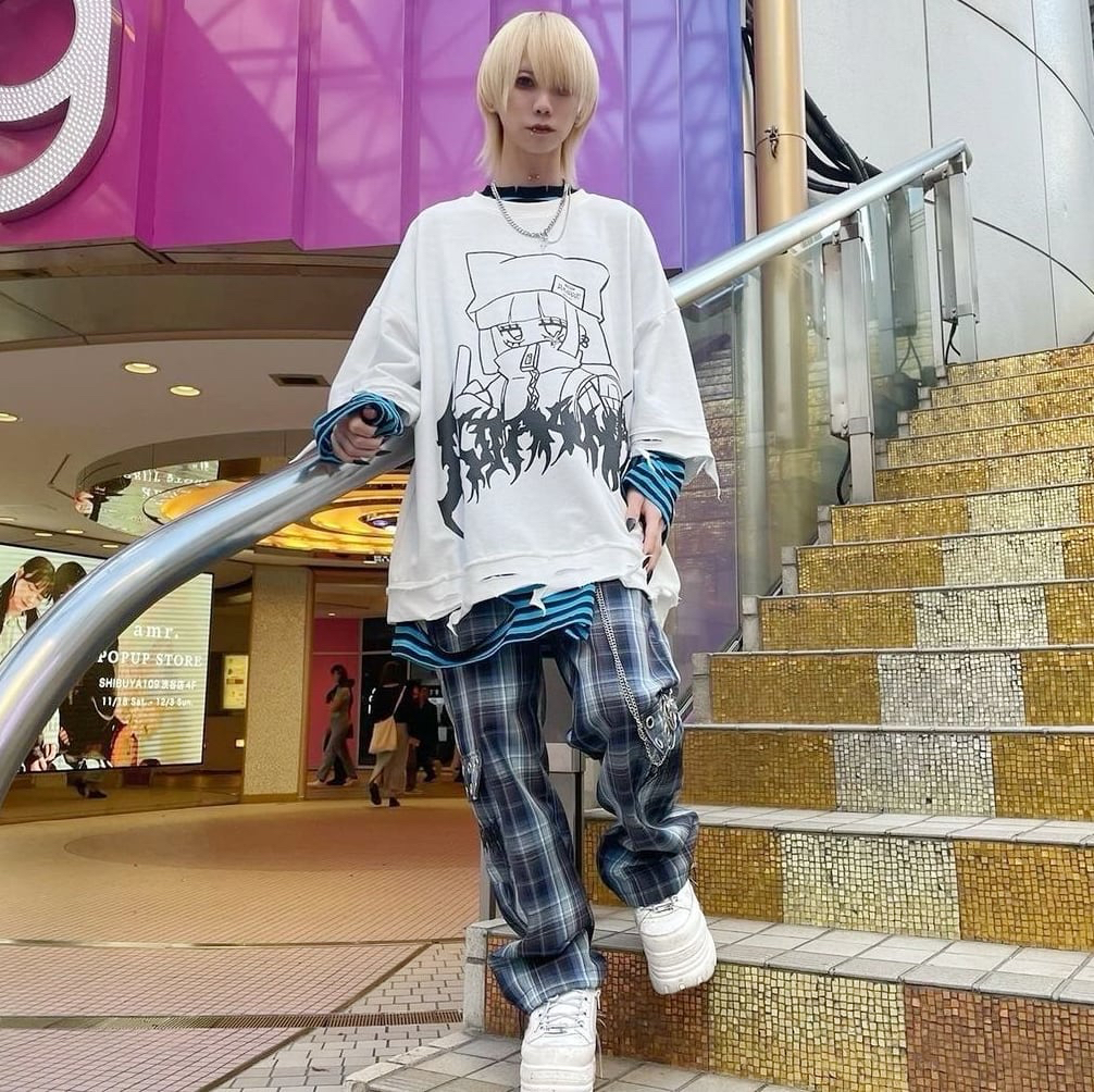 ギンガム チェック ストリート系 カスタマイズ チェックパンツ