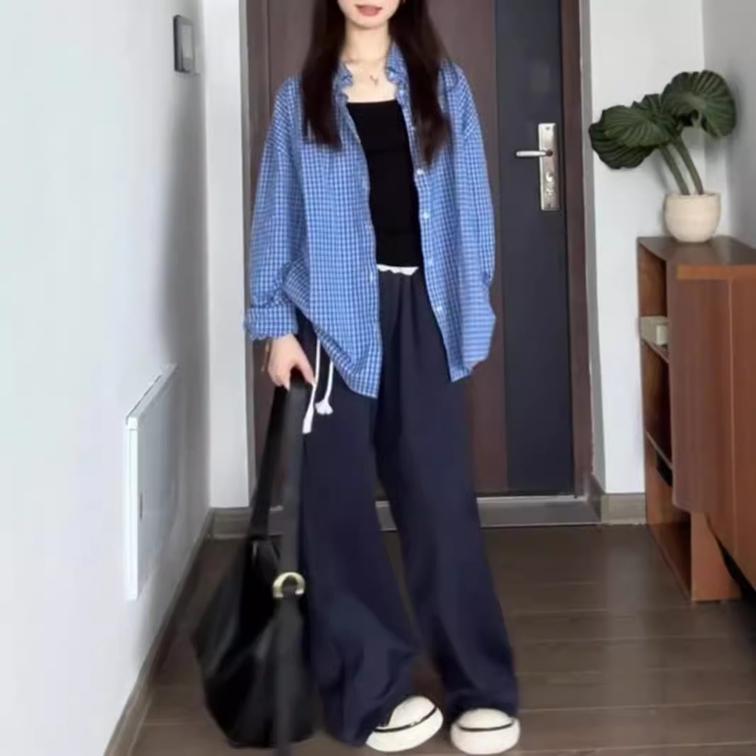 ギンガム チェック ゆったりシルエット格子柄ブラウス