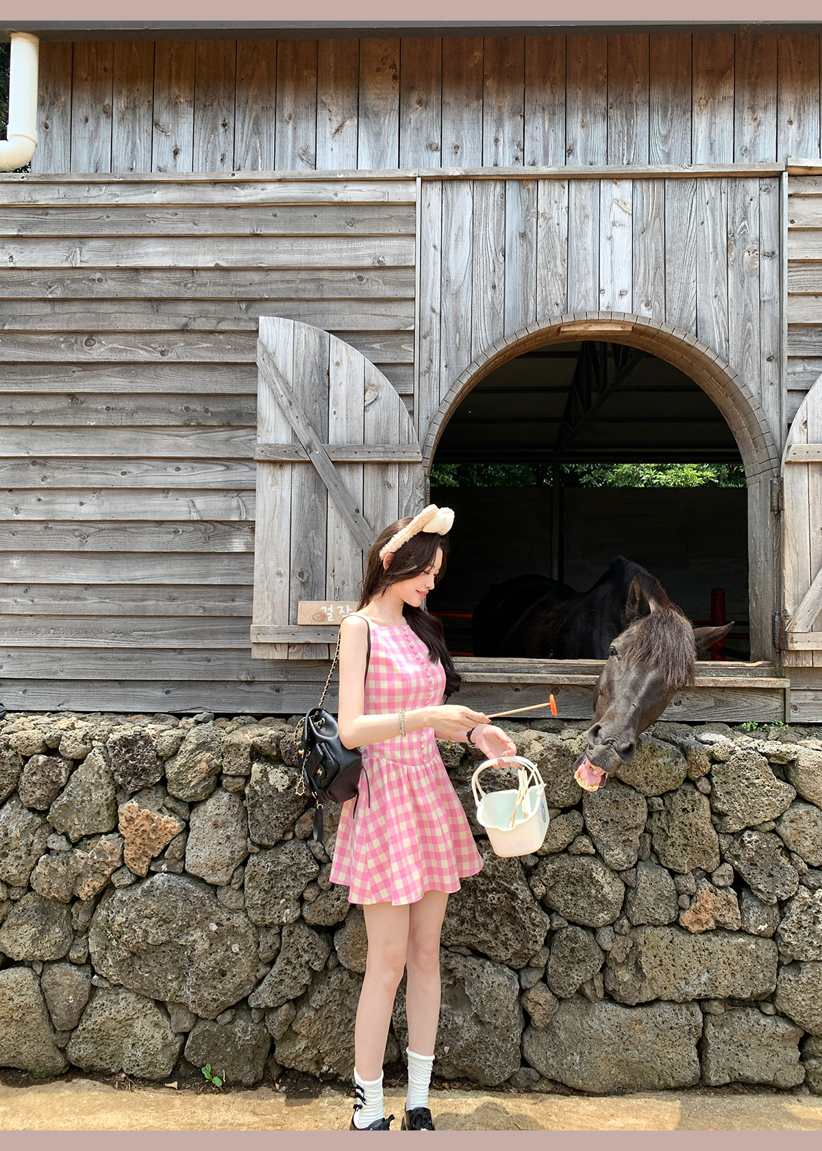 ギンガム チェック ふんわり優美なギンガムチェックワンピース